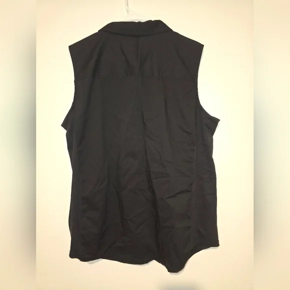 Coral Bay Sleeveless Button-Up Shirt Black, Women’s XL - Picture 4 of 4